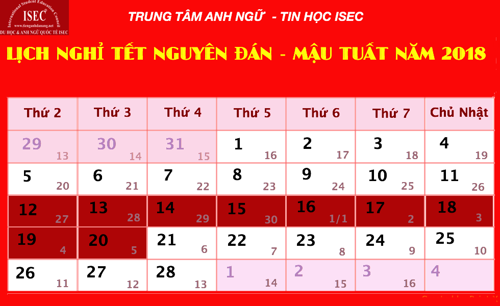 lich nghi tet nguyen dan nam 2018